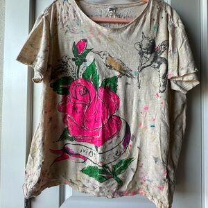 Magnolia Pearl Rose and Paint Splatter Tee.